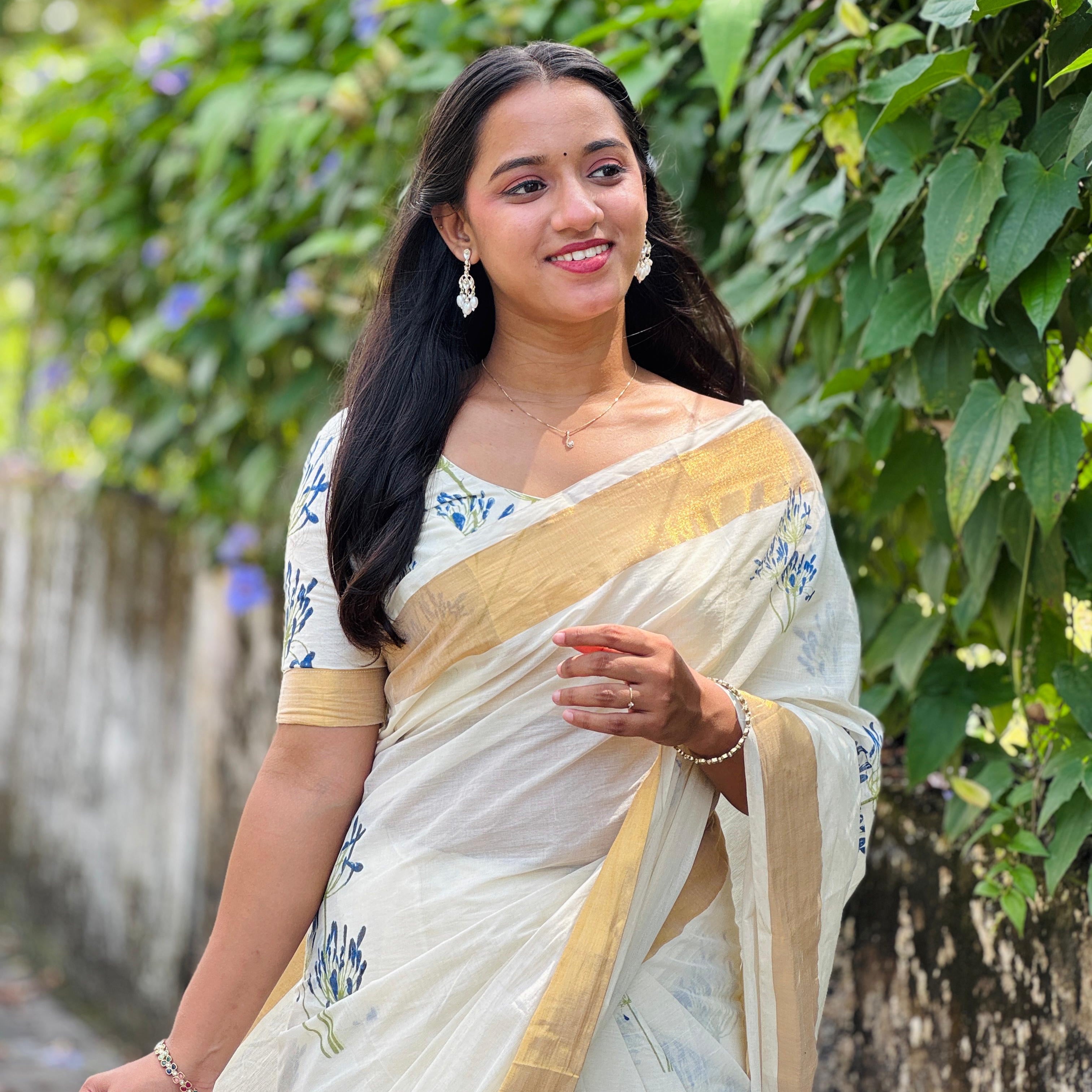 Neelappoovu Premium Cotton Saree