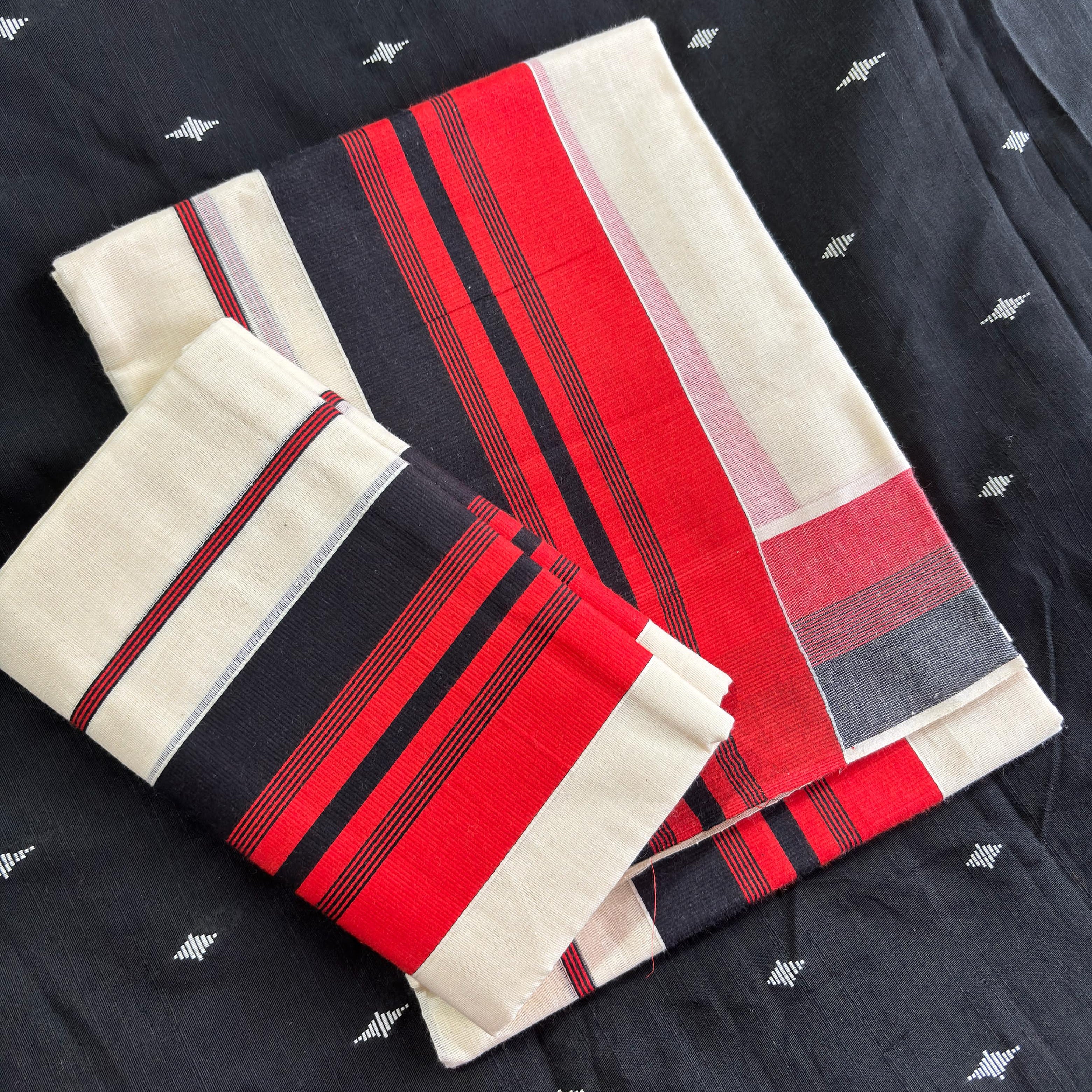 Double colour Kattikara Set mundu with blouse