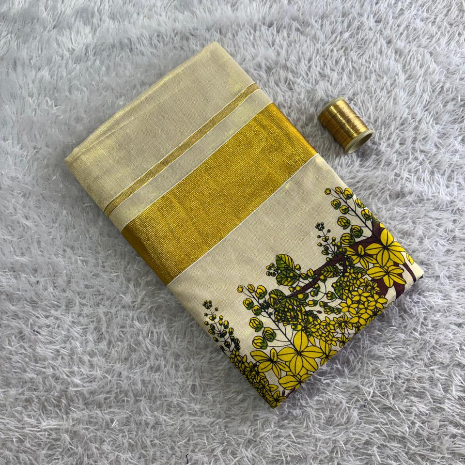 Golden Kanikonna Tissue Set Saree