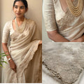 LUXE – Organza Embroidered Saree with Scallop Work