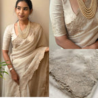 LUXE – Organza Embroidered Saree with Scallop Work