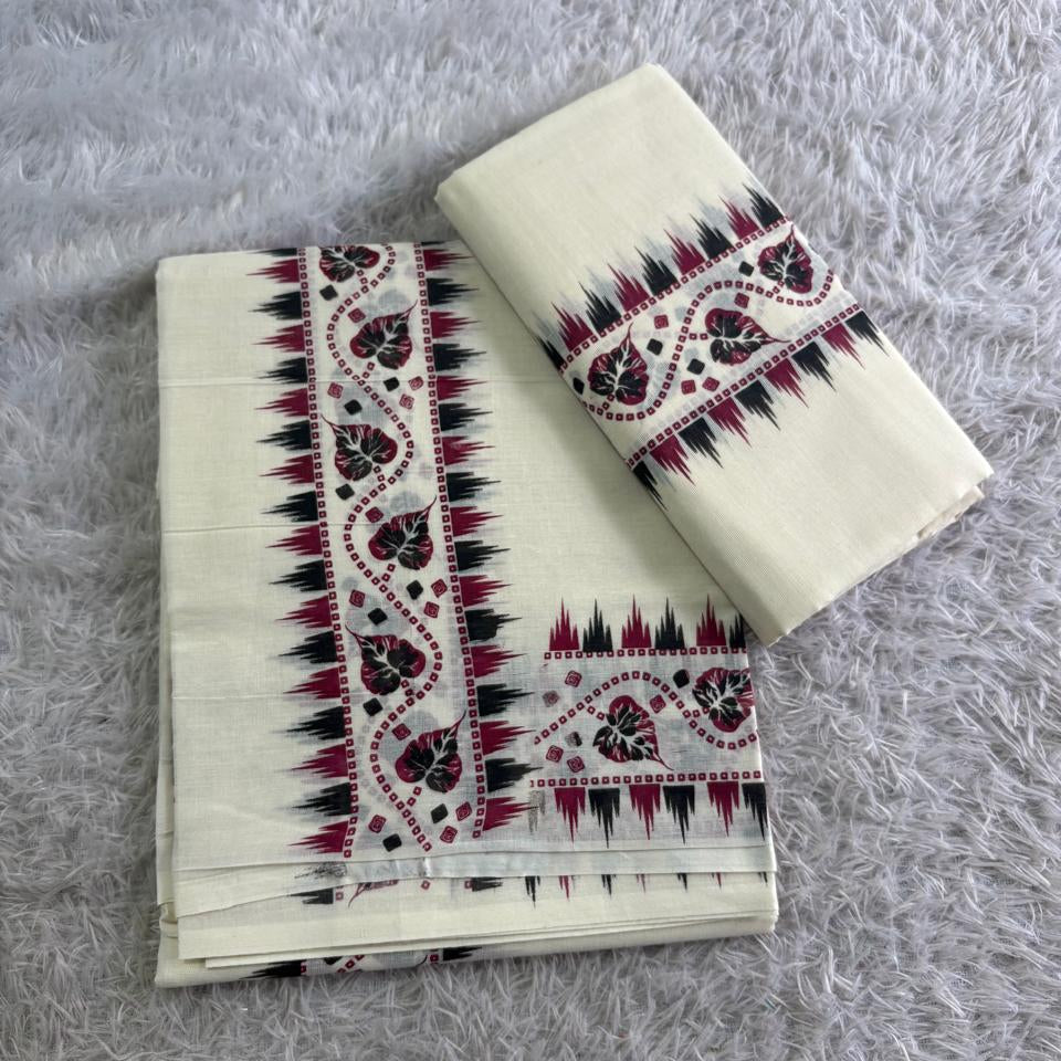 Aalila Premium Dual Shade Cotton Set Mundu