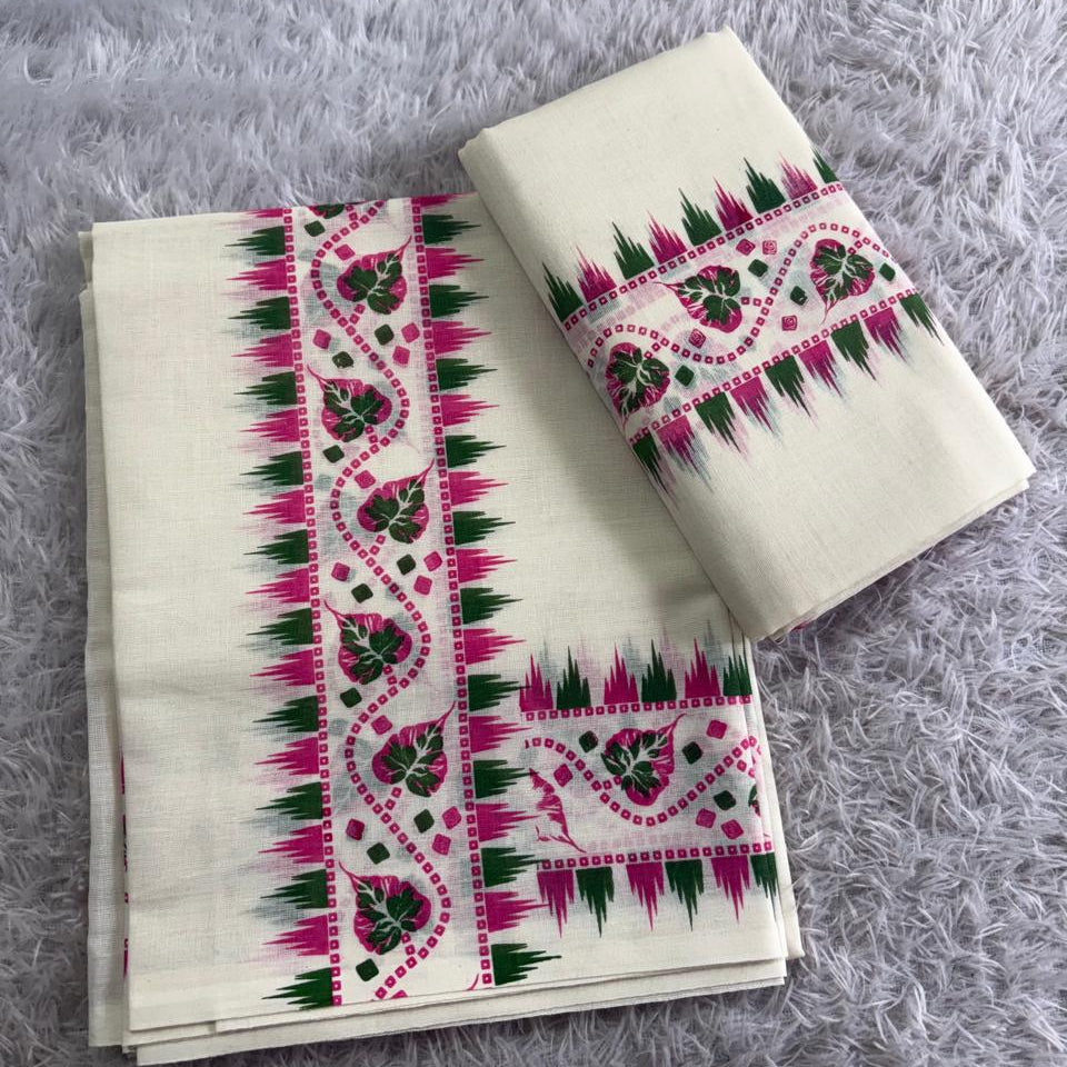 Aalila Premium Dual Shade Cotton Set Mundu