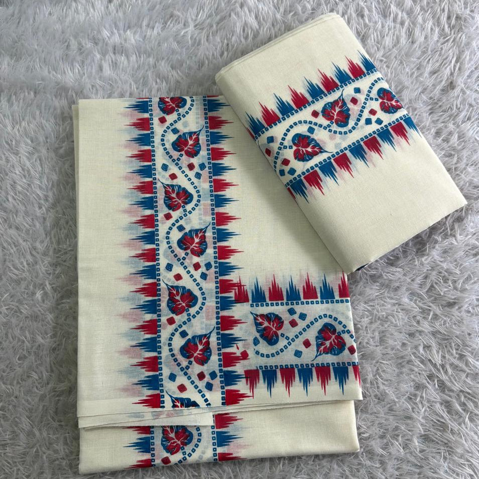 Aalila Premium Dual Shade Cotton Set Mundu