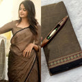 Premium Handloom Cotton Saree with Artisan Polka Border (6.10 Meters)