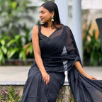 Nanayanathara Premium Black Khadi Cotton Saree