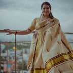 Lotus Motif Tissue Saree