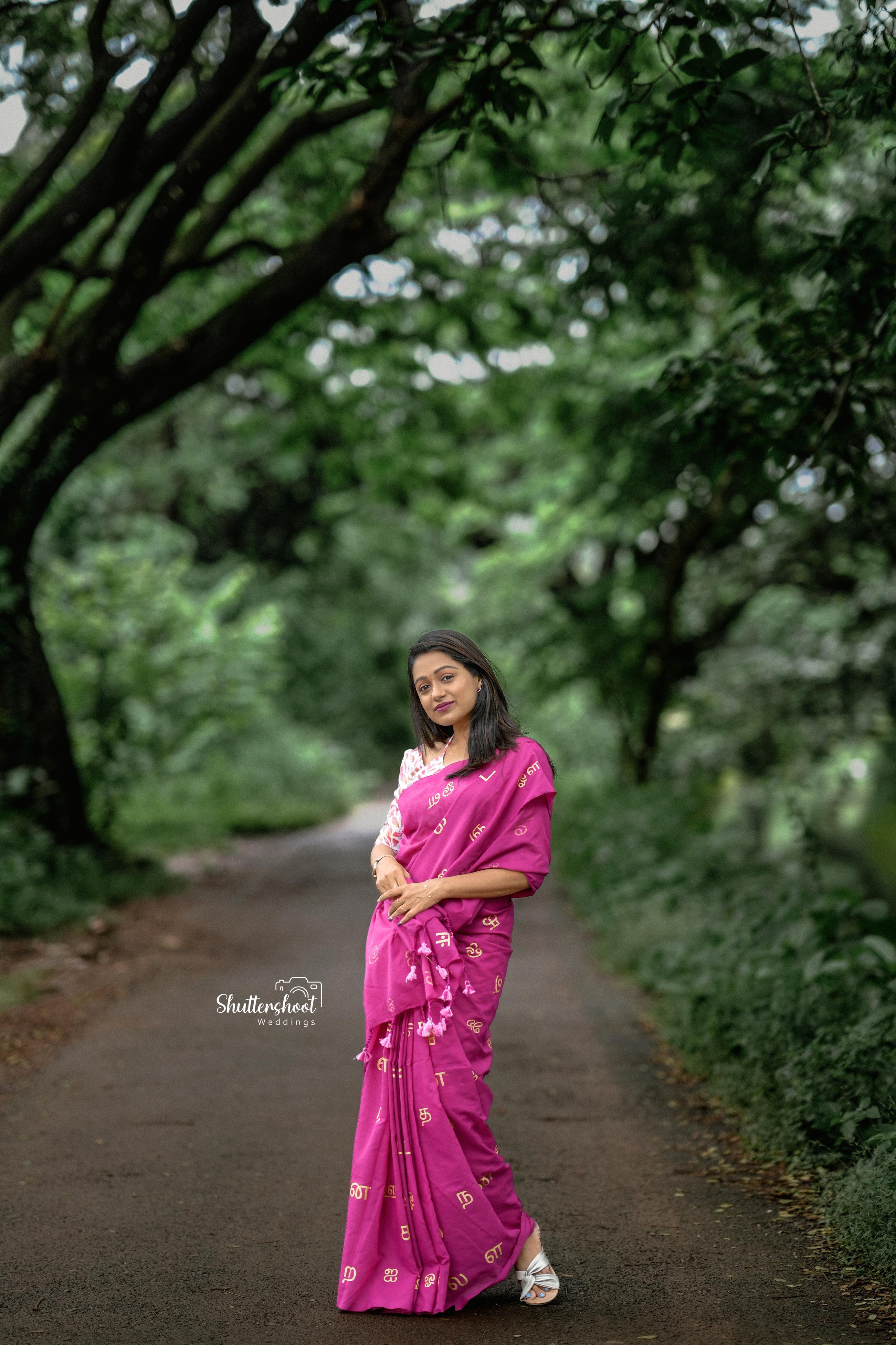 Premium Khadi Cotton Saree with Letter Print & Printed Blouse