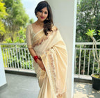 Golden Tissue Embroidered Saree – Classic Festive & Wedding Collection