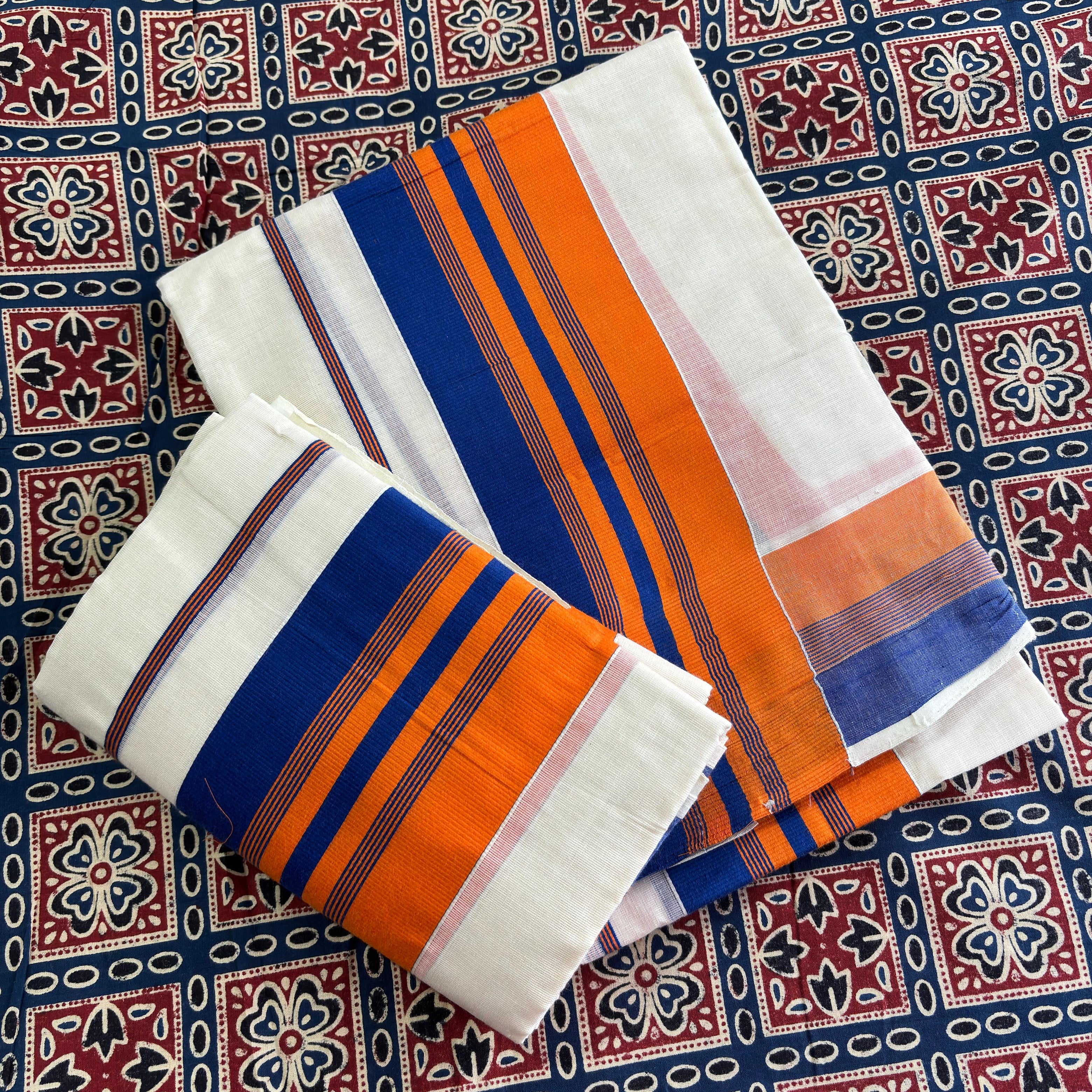 Double colour Kattikara Set mundu with blouse