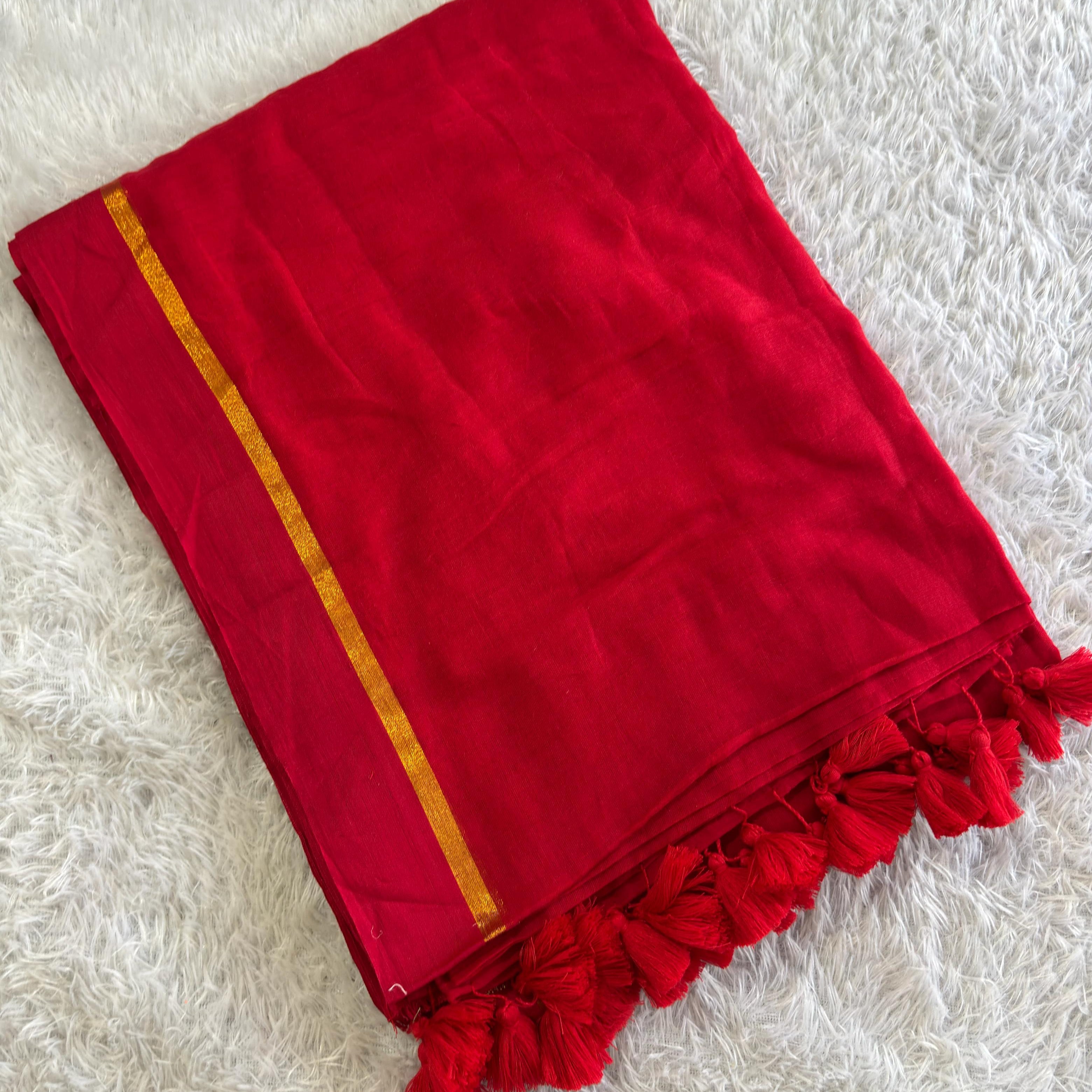 Premium Soft Mull Cotton Saree – Classic Festive Wear