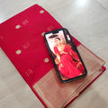 Nayanthara Inspired Red Polka saree
