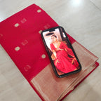 Nayanthara Inspired Red Polka saree