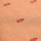 Liyaria Classic Loom Saree – Peach & Red Traditional Border | 301D